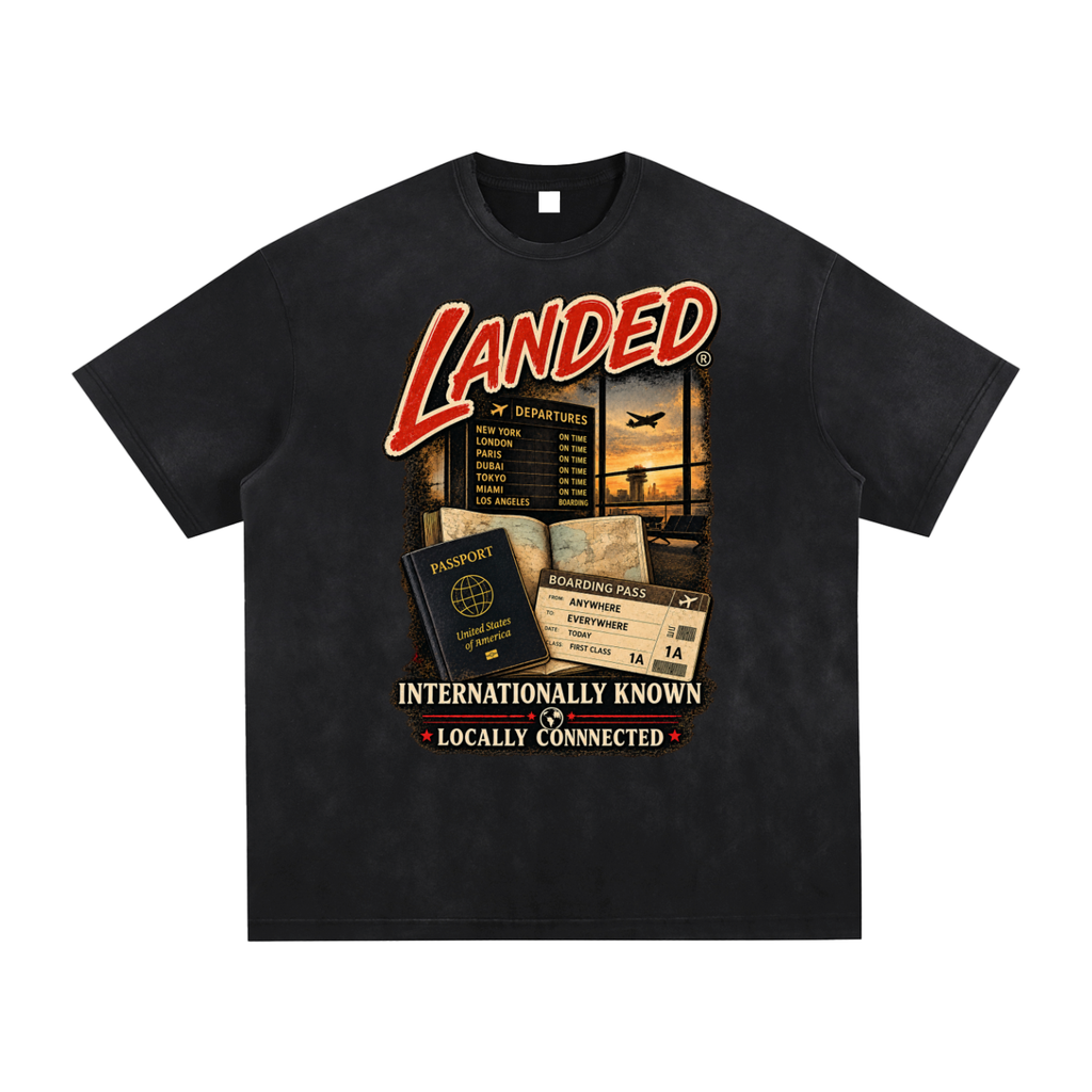 LANDED NOW BOARDING GRAPHIC TEE