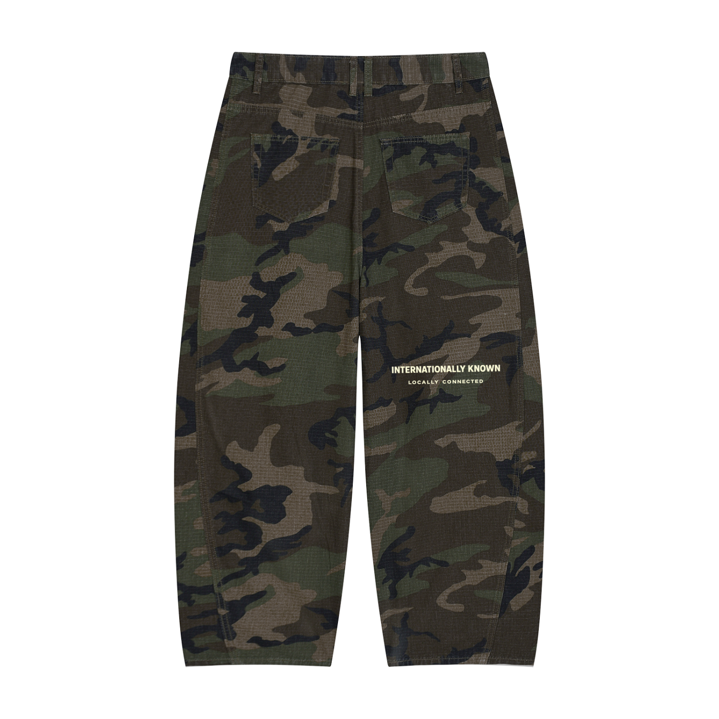 LANDED Men’s Camo Barrel Leg Cargo Pants